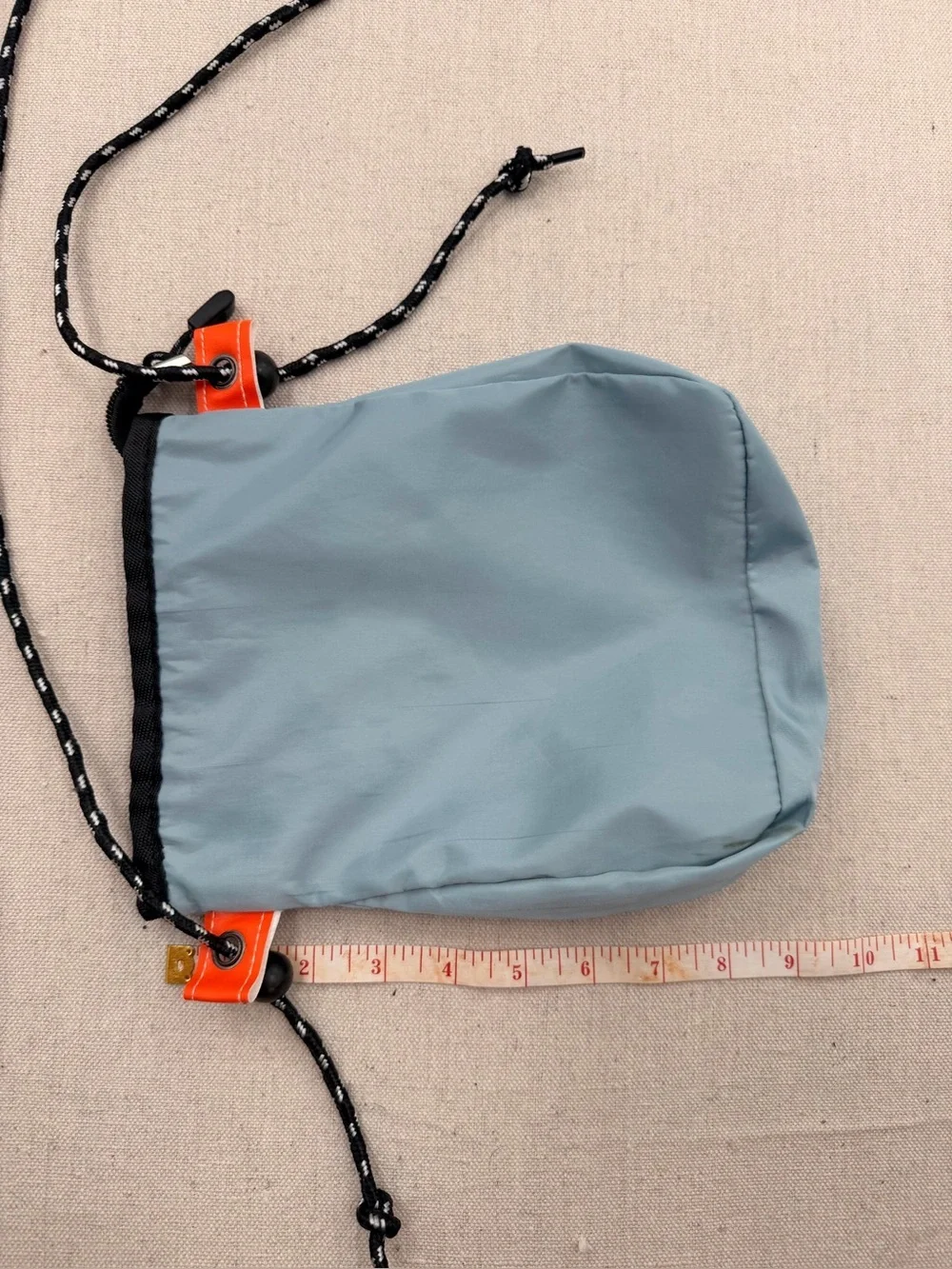 Light Blue Nylon Crossbody Pouch Bag